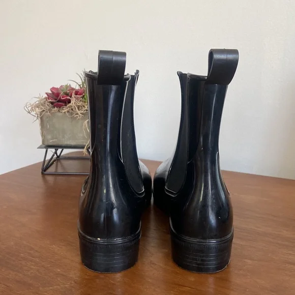 Nicole Miller Black Rain Boots - Size 7 - Picture 5 of 6